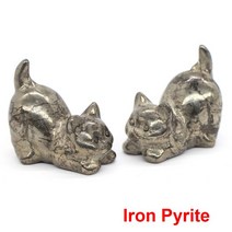 30mm 미니 고양이 천연석 조각 크리스탈 동상 레이키 보석 공예 인테리어 장식품 선물, K