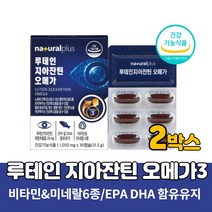 식약처인증 루테인 지아잔틴 복합추출물 오메가3 누테인 류테인 제아잔틴 6종비타민 앤 미네랄 비타민A 결명자 헤마토코쿠스 빌베리 추출물 EPA DHA 함유유지, 30캡슐 X 2개