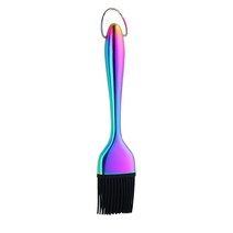 빠지바베큐 물놀이 펜션 고기굽기 캠핑 필수템 1 pcs 오일 브러쉬 스테인레스 스틸 실리콘 주방 바베큐 굽고 베이킹 요리 브러쉬 바베큐 요리 도구 211, 레인보우 0호