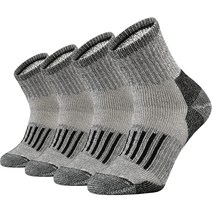 등산 양말 여성 겨울 장목 남성 중목 두툼 남자 메리노 양모 양말 수분 위킹 야외 두꺼운 따뜻한 하이킹 무거운 쿠션 쿼터 4 쌍 유로 크기 43-46, Euro M(36-40), 04 Black Gray(4 pairs)