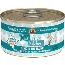 Weruva Cats in the Kitchen 펑크 인 더 트렁크 치킨 인 펌킨 콘소메 그레인 프리 고양이 사료 통조림, 10-oz case of 12