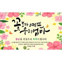 우리엄마 축하현수막(가로형), 엄마칠순