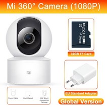 씨씨티비 소형 매장 cctv 야외 무선카메라 글로벌 버전 xiaomi mi mijia 360 ° ptz ip 보안 카메라 se 1080p2k c300 hd wifi 적외선 야간, 글로벌 추가 eu 32g