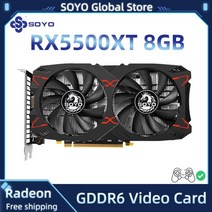 Soyo 그래픽 카드 rx5700xt 580 6600m 6600xt 8gb gddr6 256bit 7nm 새로운 게임용 비디오 카드 지원 데스크탑 cpu placa de video, rx5500xt