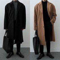 울 싱글 오버핏 롱코트 (3476)