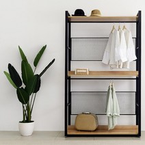 편집샵 신혼집 블랙 메탈프레임 2단헹거 짐선반 튼튼한 옷장형행거, 3단1200LPM라이트월넛