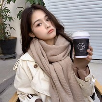 라이팡팡 빈티지 소프트 양면 스카프 여 추동 보온 캐시미어 목도리 솔리드 니트 가후학