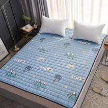 항균 누빔 침대 패드, 블루