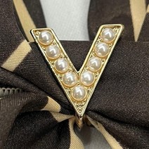 V자 진주 넥보우 스카프 링 방도 트윌리 골드 승무원 미차 목손수건 코디 고리 성인 목수건 어른 쁘띠 짧은 사용법 미니 머플러링 홀더 작은 홀드 포인트 악세사리