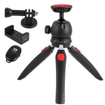 미니 조절 가능한 삼각대 리모컨 및 360도 볼 헤드 GoPro 스마트폰/휴대폰 웹캠 프로젝터 컴팩트 DSLR용 프리미엄 탁상용 소형 휴대폰 삼각대 마운트, Black1