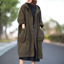 라오농 여성 트렌치코트 후드 야상 사파리 자켓 오버핏 67 +25d06LL