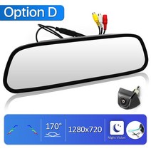 하이패스룸미러GreenYi-HD 800*480 5 "TFT LCD 자동차 주차 후면보기 미러 모니터 2 비디오 입력 연결, 05 Monitor and D-Camera