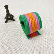 헤세드 38mm 뉴 삼색 웨이빙끈 가방끈, 그린삼색
