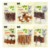 백년애 오래먹는 개껌 강아지 간식껌 치석제거 고기량 2배 [2개 묶음], 오리고기 소형 15P 2개