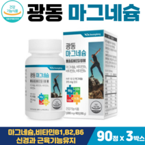 마그네슘 비타민B군 광동 뼈에좋은 식약처인증 갱년기 중년 뼈건강 마그내슘, 3박스, 광동마그네슘 3개월90정