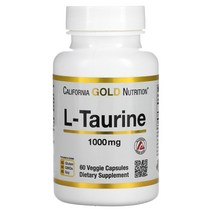 California Gold Nutrition L-타우린 1000mg 식물성 캡슐 60정