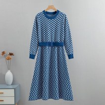 GIGOGOU-럭셔리 자카드 롱 니트 스웨터 드레스 여성용 세련된 a라인 드레스 벨트 플리츠 맥시 미디 파티 드레스 가을 겨울 상품