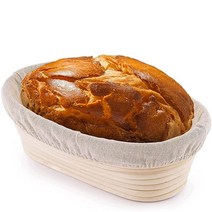 24.1cm(9.4인치) 원형 빵 바네톤 프루프 바구니 사워도우 방지를 위한 리넨 안감 아름다운 빵을 만들기 위한 완벽한 수제 라탄 그릇, 9.2 