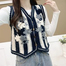 손뜨개 여름 니트 뷔스티에 코바늘 여성 조끼