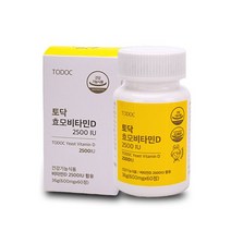 토닥 효모비타민D 2500IU 600mg 60정 2개월분, 없음