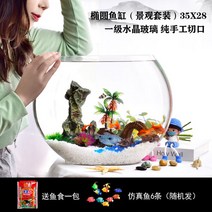 소형어항 크리 에이 티브 평면 유리 물고기 탱크 타원형 높은 흰색 투명 유리 금붕어 탱크 미니 수족관