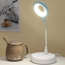 테이블 램프 USB 인라인 휴대용 기숙사 침대 옆 눈 보호 접기 학습 독서 야간 책상, 03 Blue