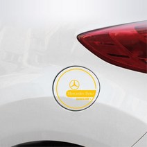 벤츠 로고 차량용 원형 주유구스티커 차꾸미기 심플 차량스티커 자동차용품 몰딩 장식, 디젤, 블랙