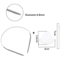 1.6-4.8mm 스테인레스 스틸 원형 뜨개질 바늘 뜨개질을위한 크로셰 바늘 DIY 직조 핀 바늘 공예 도구 43-120cm, 43cm, 4.8mm