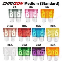 미니 전기차 10pcs ATC 마이크로 자동차 퓨즈 자동 블레이드 2A 3A 5A 7.5A 10A 15A 20A 25A 30A 35A 40A 빠른 불어 전기 오토바이, 01 10pcs ATC(Medium)