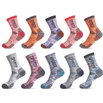 몽삭스 SPORT-등산양말 (10PACK) 남성/여성용 (중목.장목) 쿠션감과 편안함을 동시에 작업.등산.낚시.스포츠 양말, 중목(10족혼합)