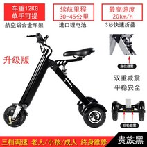 대리기사 듀얼 전동 킥보드 접이식 기함급 안장 앉아서타는 전기 이동수단, 36V, 로얄블랙 12KG/항속 30-45KM