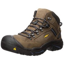KEEN 남성용 유틸리티 브래덕 미드 스틸 토 방수 작업 부츠 작업화 안전화 바이슨/, Bison/Ensign Blue, 10.5