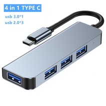 [SW] USB C 허브 8 In 1 Type C 3.1 To 4K HDMI 어댑터 (RJ45 SD/TF 카드 리더기 포함) PD MacBook 노트북 노트북 컴퓨터 용 고속 충전, 4-in-1