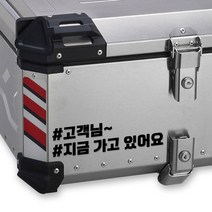 LINE CUT 오토바이 알루미늄 탑박스 배달통 문구스티커 데칼 BDT-0006, L, 흰색유광