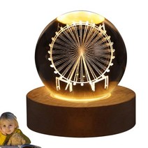 스노우볼 워터볼 6cm 태양계 행성 크리스탈 볼 야간 조명 3d 레이저 새겨진 달 led 조명 홈 장식 어린이 크리스마스 선물, 1-초록