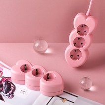 아이정 디자인 멀티탭 하트탭 2구 3구 16A 멀티탭, 3구 핑크, 1.5m, 1개