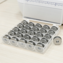 [미싱할인마트] 알루미늄 공업용미싱 보빈 25개 + 보빈케이스 공업용보빈 공업용사절보빈 공업용북알 공업용실토리 북알 미싱 북알맹이 보빈 실토리