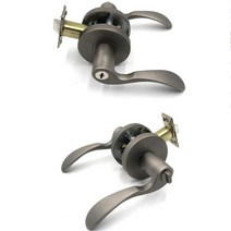 침실용 블랙실버 방문손잡이 Yujin 200BSN 목문 레버락 방문 손잡이 손잡이 열쇠형 잠금기능