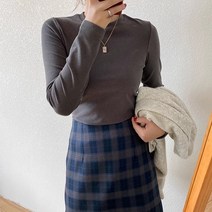 기본핏 라운드 긴팔티 라운보들T