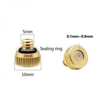 쿨링포그 대형 연무기 노즐 충전 분무기 저압 미스트 냉각 황동 피스 0.1-0.8mm 20 개/백, 0.5mm