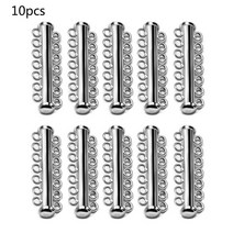 10pcs 계층화 된 팔찌 목걸이 슬라이드 강한 자석 clasps 튜브 잠금 로듐 도금 버클 후크 쥬얼리 결과