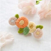 일본제 손바느질 자수공예 DIY 키트 한글설명서 헤어핀만들기 꽃무늬 집에서할수있는취미