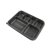 크라운포장 6칸 도시락용기 733 50개입 플라스틱 일회용 반찬 통 고급 포장 박스, 1개