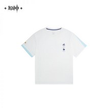 원신 공식 굿즈 캐릭터 테마 카미사토 아야카 티셔츠 모티브 시리즈 반팔 티, 화이트 S, 예매, 6월 중순