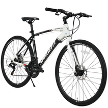 서전트 인코너 H21 입문용 하이브리드 자전거 700C 알루미늄 시마노 21단 무료조립, 화이트블랙, 470, 무료조립+무료배송