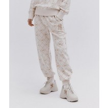 (정품)MLB 엠엘비 다이아 모노그램 전판패턴 자카드 조거팬츠 NY (D.Cream)