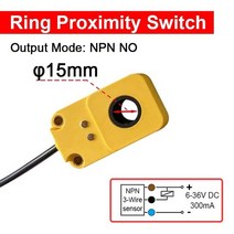 유도 센서 3/6/8/10/12/15/22/30mm 링 근접 스위치 NPN 나사 없음 스프링 스틸 볼 금속 물체 속도 감지 1, 15mm, 06 15mm