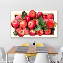 빨간 사과 보석십자수 DIY 원형비즈 큐빅 집들이선물 취미생활 집콕, 100 x 60CM