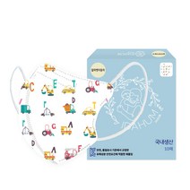 아이다움 새부리형 캐릭터 마스크 어린이용, 알파벳자동차 어린이용(4~8세), 10매, 1개