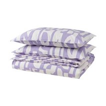 [이케아] BERGHEMLOCK 베리헴로크 이불커버1개 240x220cm+베개커버2개 50, 색상:화이트/라일락_605.546.53
